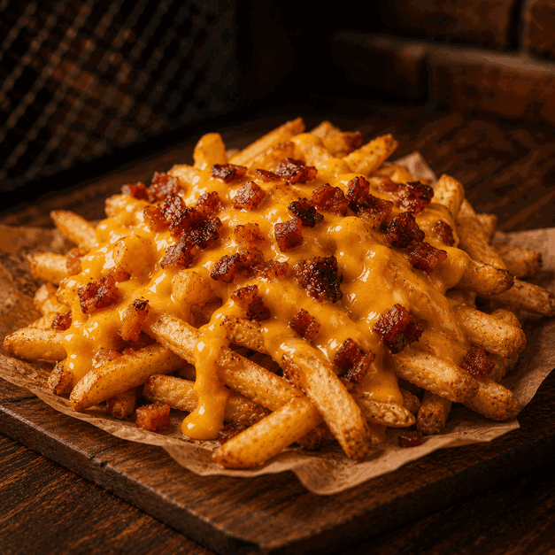 Batata com cheddar e bacon